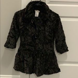 Beautiful soft fur like brown dress jacket